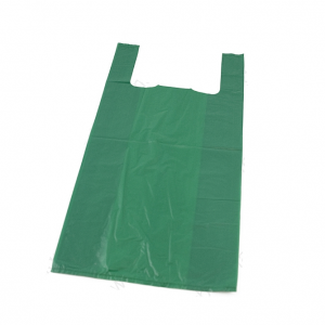 Vest Carrier Bag Green Approx 11x17x21 18 Micron per 1000