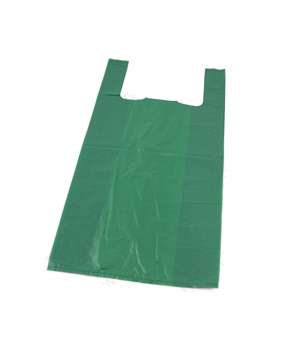 Vest Carrier Bag Green Approx 11x17x21 18 Micron per 1000