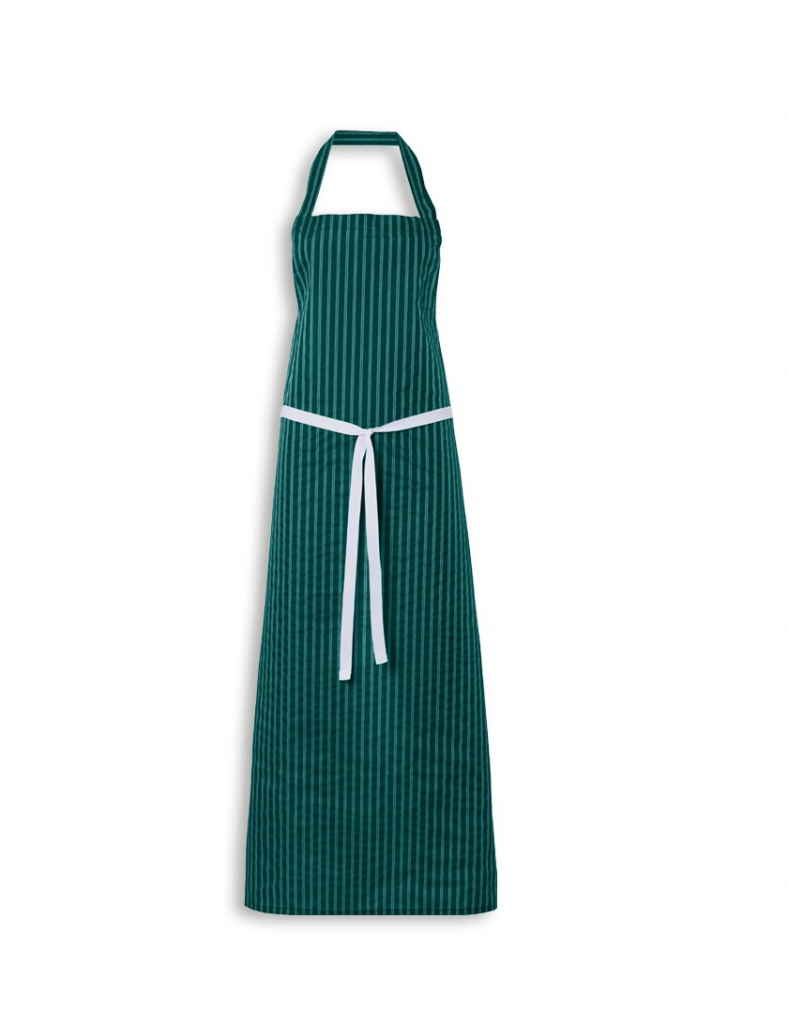 Butchers Apron Nylon Green White Stripe 100cm