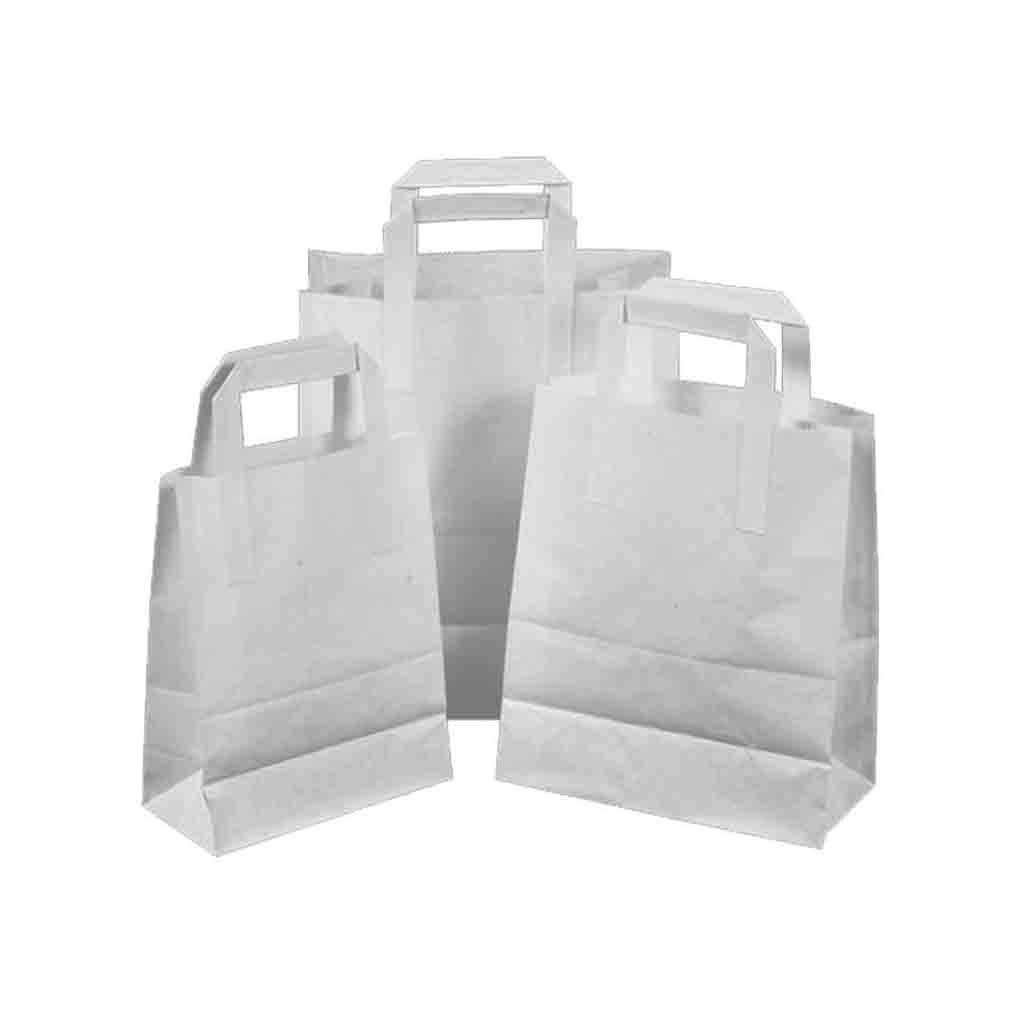 Paper Bags White SOS 10×15.5x12mm per 250 Parkers Food Machinery Plus